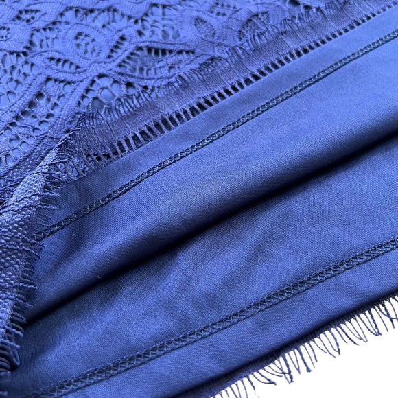 Isaac Mizrahi Dress Stretch Lace Sheath Short Sleeve Navy Blue US Medium M - Picture 11 of 16